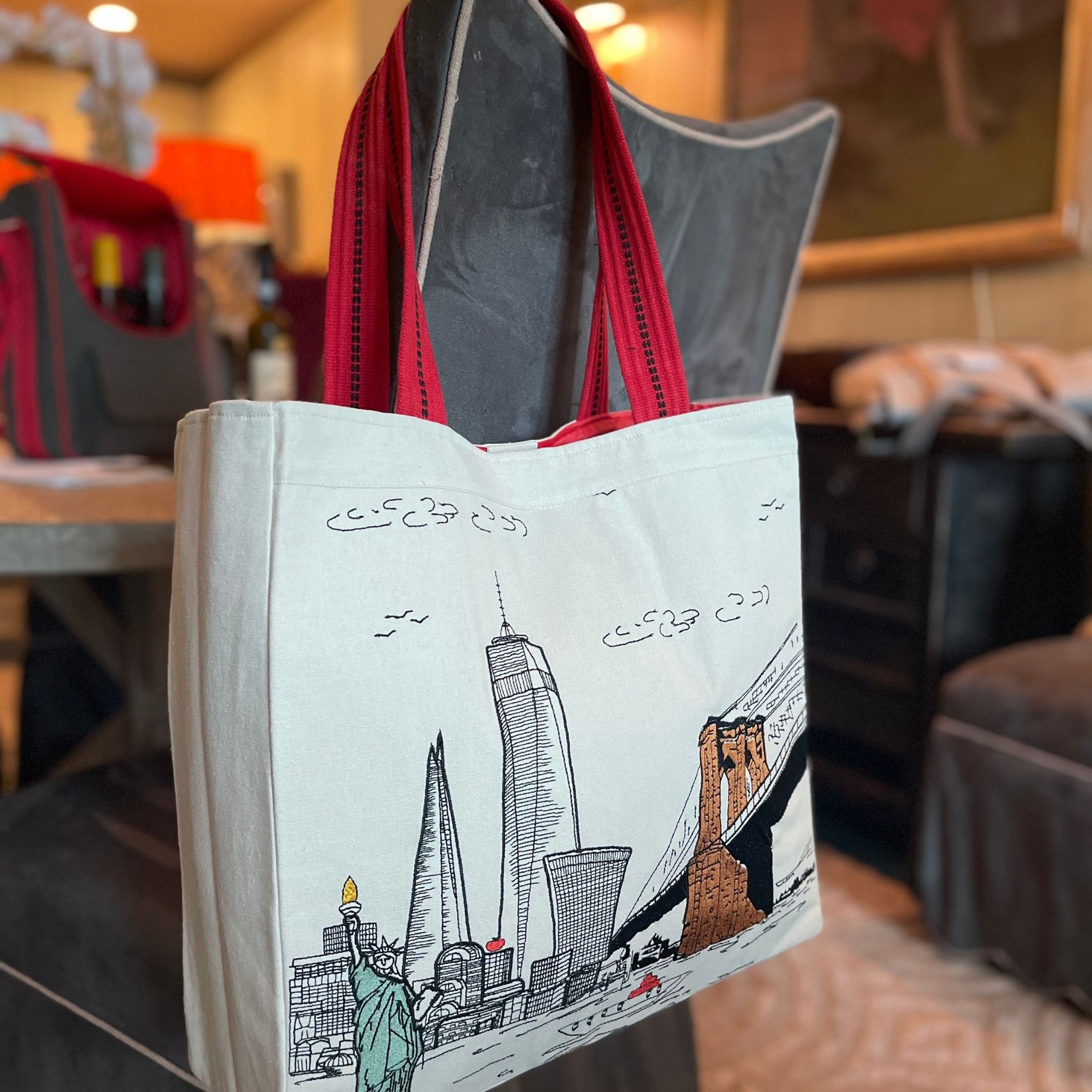 Embroidered City Artistry Collection Tote Bag New York City Beyond