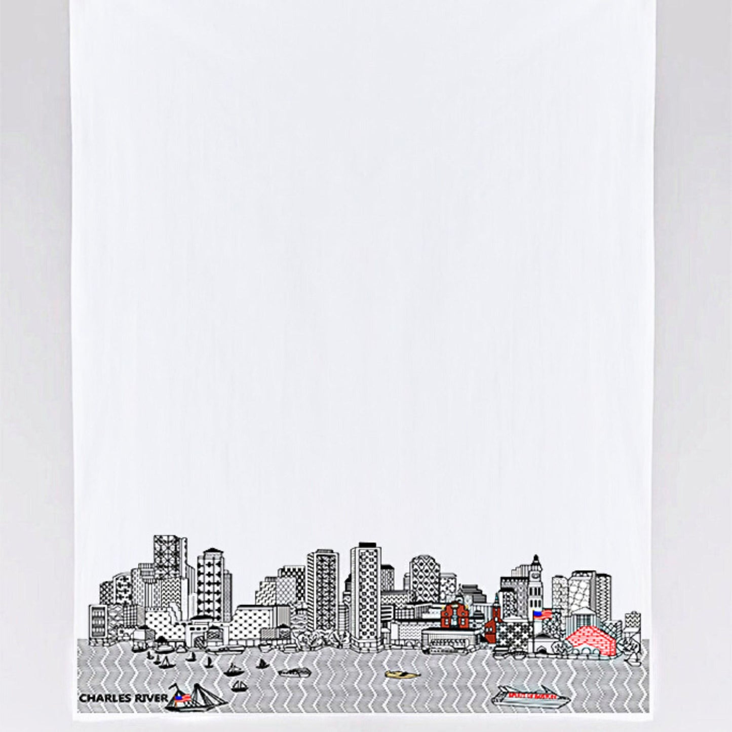 Boston Printed SkylineFlour Sack Tea Towel